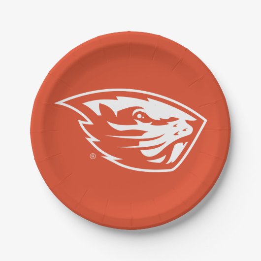 Oregon Staat Beavers | Biberkopf Pappteller (Vorderseite)