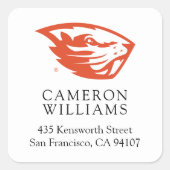 Oregon Staat Beavers | Biberkopf Quadratischer Aufkleber (Vorderseite)