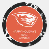 Oregon Staat Beavers | Biberkopf Runder Aufkleber (Vorderseite)