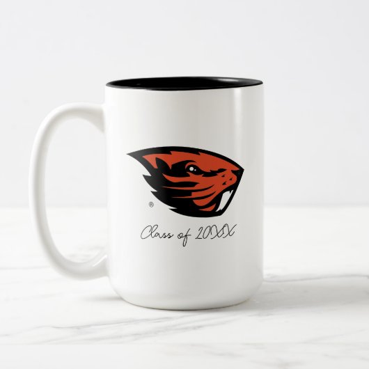 Oregon Staat Beavers | Biberkopf Zweifarbige Tasse (Links)