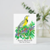 Oregon Staat Blume Bird Meadowlark Postkarte (Stehend Vorderseite)