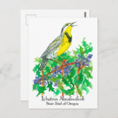 Oregon Staat Blume Bird Meadowlark Postkarte (Vorne/Hinten)