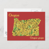 Oregon Staat Blume Collage Map Postkarte (Vorne/Hinten)