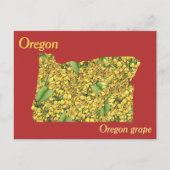 Oregon Staat Blume Collage Map Postkarte (Vorderseite)