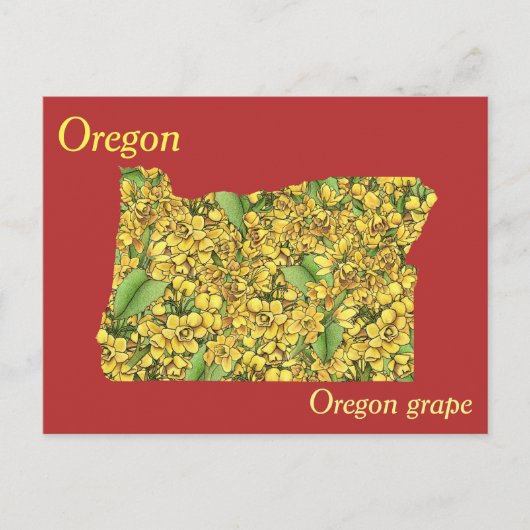Oregon Staat Blume Collage Map Postkarte (Vorderseite)