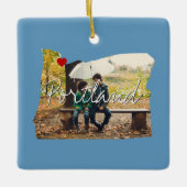 Oregon Staat Foto Einfügung und Ortsname Keramikornament (Vorderseite)