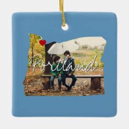 Oregon Staat Foto Einfügung und Ortsname Keramikornament