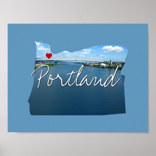 Oregon Staat Foto Einfügung und Ortsname Poster (Vorne)