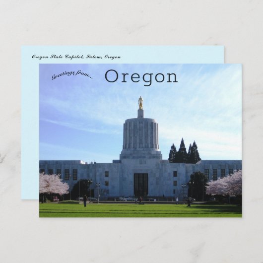 Oregon Staat Hauptstadt Salem Oregon Postkarte (Vorne/Hinten)