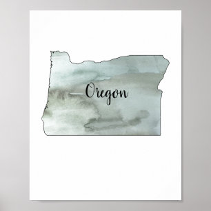 Oregon Staat Illustration Poster