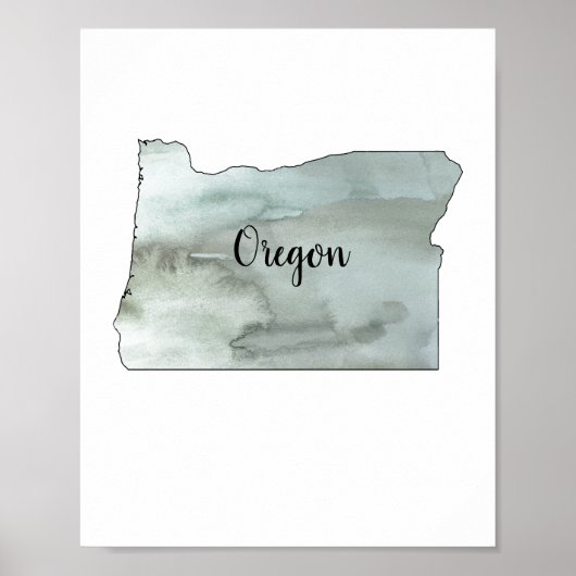 Oregon Staat Illustration Poster (Vorne)
