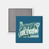 Oregon Staat Karte Beschreibung Magnet (Vorderseite/Rückseite)
