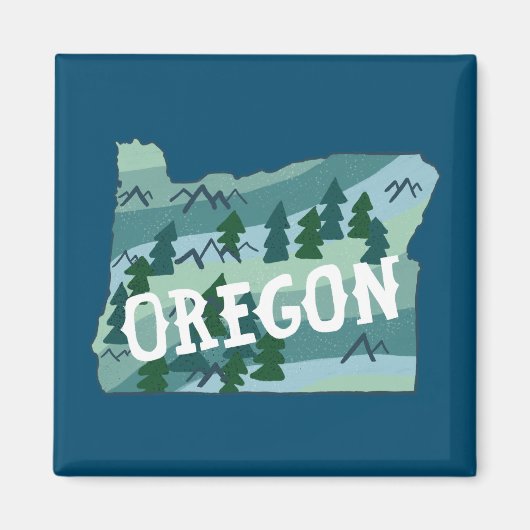 Oregon Staat Karte Beschreibung Magnet (Vorne)