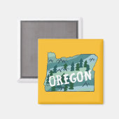 Oregon Staat Karte Beschreibung Magnet (Vorderseite/Rückseite)