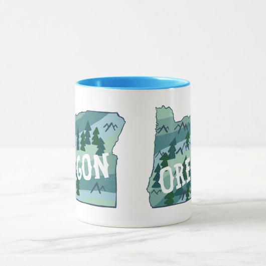 Oregon Staat Karte Beschreibung Tasse (Zentrum)