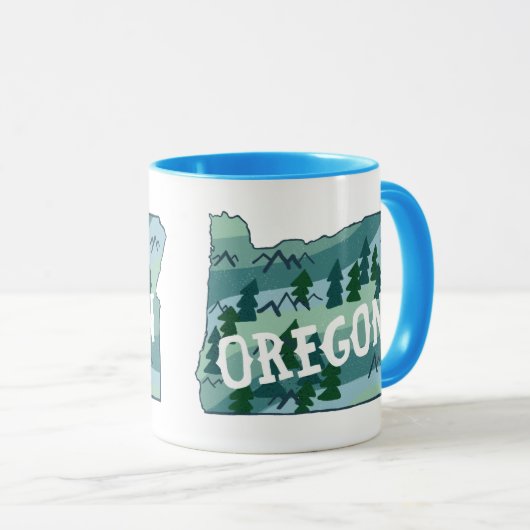 Oregon Staat Karte Beschreibung Tasse (VorderseiteRechts)