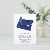 Oregon Staat Karte marineblau Aquarellfarben Zuhau (Stehend Vorderseite)