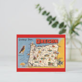 Oregon Staat Karte Postkarte (Stehend Vorderseite)