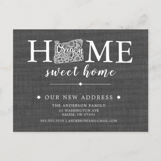 OREGON Staat Moving Announcement Post Card Ankündigungspostkarte (Vorderseite)