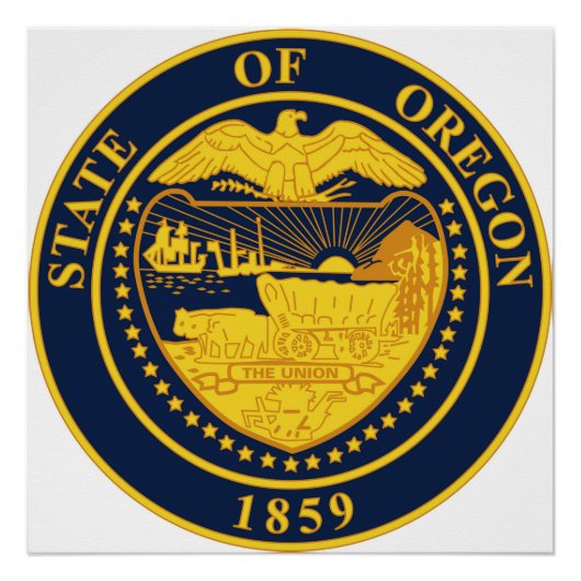 Oregon Staat Siegel Amerikanische Republik Symbol- Poster (Vorderseite)