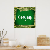 Oregon Staat Silhouette Camouflage Wall Poster (Küche)