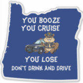 Oregon Staat Trooper Biber Trinken und fahren Sie  Aufkleber (Vorderseite)