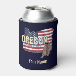 Oregon Staat United Staaten Retro Map USA Souvenir Dosenkühler