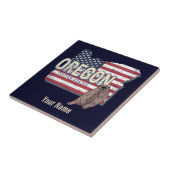 Oregon Staat United Staaten Retro Map USA Souvenir Fliese (Seite)