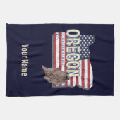 Oregon Staat United Staaten Retro Map USA Souvenir Geschirrtuch (Horizontal)