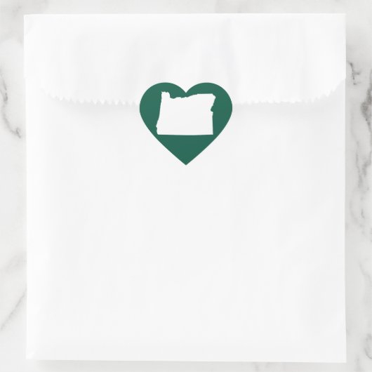 Oregon Staat White Herz-Aufkleber (Tasche)