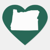 Oregon Staat White Herz-Aufkleber (Vorderseite)