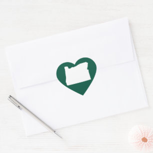 Oregon Staat White Herz-Aufkleber