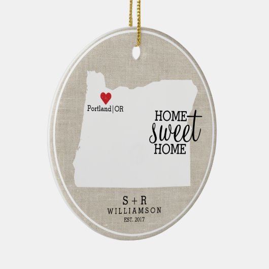 Oregon-Staats-Liebe-Zuhause-süße Keramikornament (Rechts)