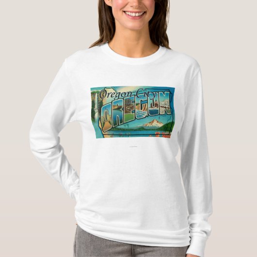 Oregon-Stadt, OregonLarge Buchstabe ScenesCity T-Shirt (Vorderseite)