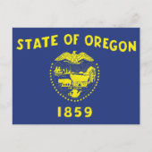 Oregon State Flag Two Sided Seal & Pioneer Postkarte (Vorderseite)