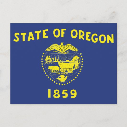 Oregon State Flag Two Sided Seal & Pioneer Postkarte (Vorderseite)