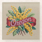 Oregon State Flowers Emblem Glasuntersetzer (Vorderseite)