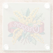 Oregon State Flowers Emblem Glasuntersetzer (Rückseite)