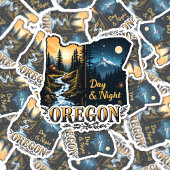 Oregon State Sticker | Day & Night Landscape Art