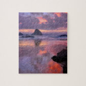 Oregon Strand und Meeressteine, Sonnenuntergang Puzzle (Vertikal)
