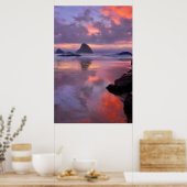 Oregon Strand und Seestacks, Sonnenuntergang Poster (Küche)