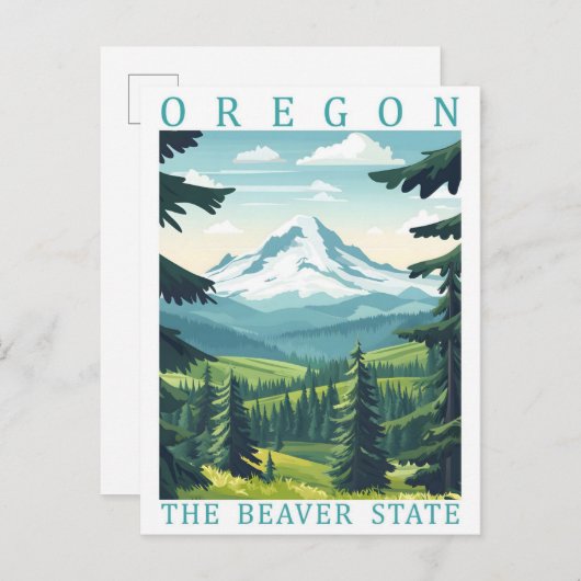 Oregon the Beaver Staat USA Travel Place Postkarte (Vorne/Hinten)