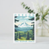 Oregon the Beaver Staat USA Travel Place Postkarte (Stehend Vorderseite)