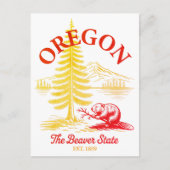 Oregon The Beaver State Est. 1859 Postkarte (Vorderseite)