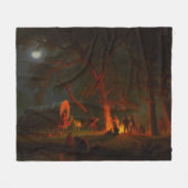 Oregon Trail Conestoga Wagon Moonlight Campingplat Fleecedecke (Vorderseite (Horizontal))