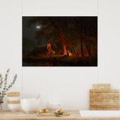Oregon Trail Conestoga Wagon Moonlight Campingplat Poster (Küche)