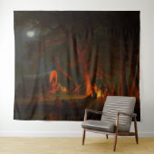 Oregon Trail Conestoga Wagon Moonlight Campingplat Wandteppich (Beispiel (Horizontal))