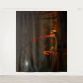 Oregon Trail Conestoga Wagon Moonlight Campingplat Wandteppich (Vorderseite)