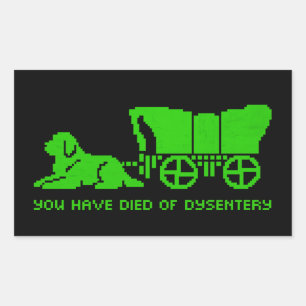 Oregon Trail Neufundländer Dysenterie-Stil  Rechteckiger Aufkleber