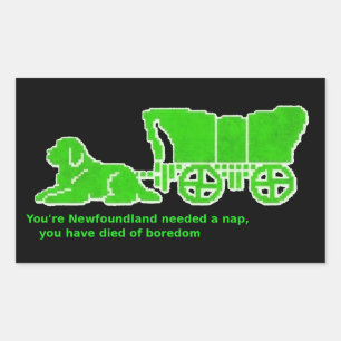 Oregon Trail Neufundländer Schläfer Stil Rechteckiger Aufkleber